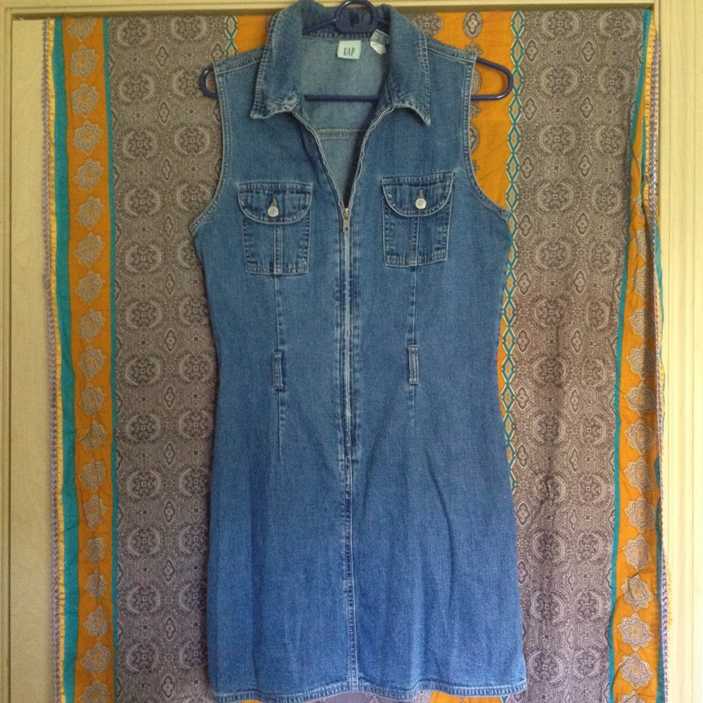 Gap Zip Up Denim Dress